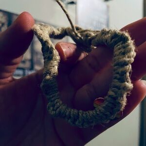 Handmade hypoallergenic earrings, 100% handmade hemp bracelets.